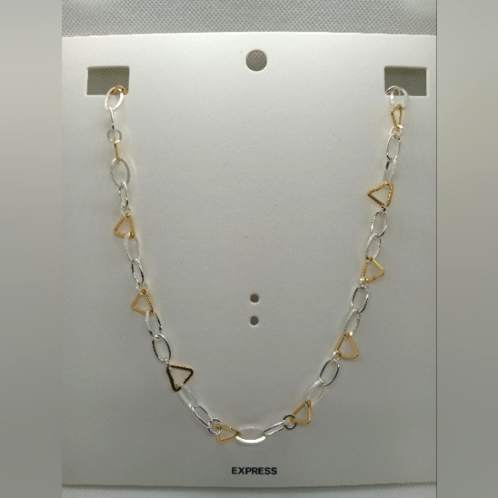 Express Two-Tone Geometric Necklace